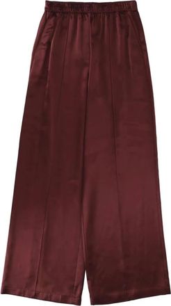 Tory Burch Wide Leg Satin Pants - Dames - Wijde Broeken - Rood - M - Satijn - Broeken