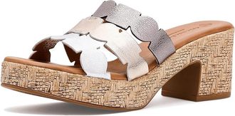 Eric Michael Minka Womens Dress Sandals Metallic : EU 40 (US Womens 9.5-10) M (B), Leather