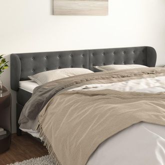 vidaXL Cabecero De Terciopelo Gris Oscuro 203x23x78/88 Cm Vidaxl