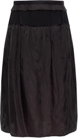 Maison Margiela Rok met stiksels - Dames - Midirokken - Zwart - 2XS - Leer - Rokken