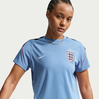Nike England Strike Nike Womens Soccer Dri-FIT Short-Sleeve Top in Blue | IB5359-486
