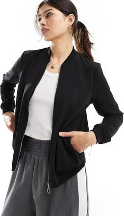 Vero Moda lightweight zip front bomber jacket in black