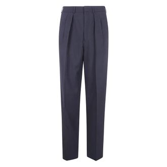 Tom Ford Broeken, Heren, Zwart, S, Wol, Wool Cashmere Silk Reps Double Pleat Pants