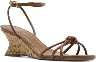 Arezzo Thara Ankle Strap Wedge Sandal in Soul Natural at Nordstrom, Size 6.5