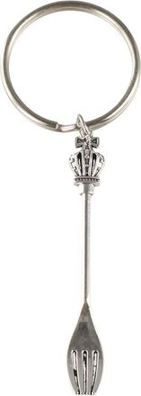 Generic Metal Spoon Keychain, Kitchen Spoon Crown Fork Keyring Ornaments, Metal Fork Keychain Jewelry Gift for Women Men(A)