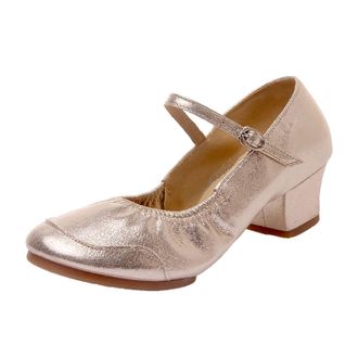 Generic Hallux Shoes Women Red Plain Buckle for Women with Two Point Sole Rubber Low Heel Thick Heel Dance Shoes Sandals Women Sporty, Rose Gold, 6 UK