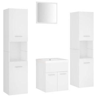 Berkfield Home Bathroom Furniture Set White Engineered Wood