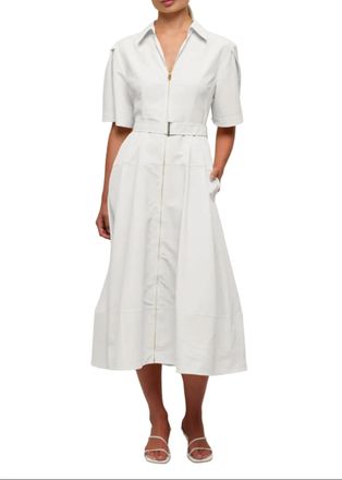 SIMKHAI Meredith Cotton Midi Dress In White