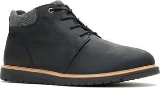 Hush Puppies Jenson Leren Heren Zwarte Enkellaarzen