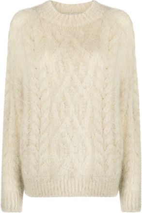 Isabel Marant Thomas cable-knit jumper - women - Polyamide/Spandex/Elastane/Mohair/Wool - S - Neutrals