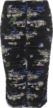 Blumarine Full-Length Floral Print Skirt With Gathered Design