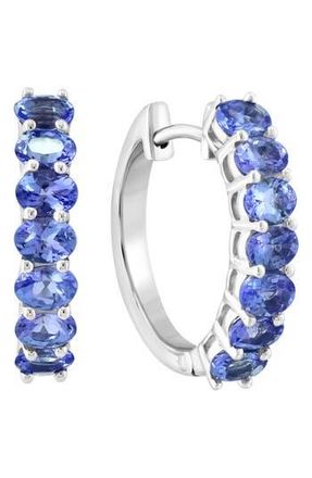Effy Sterling Silver Tanzanite Hoop Earrings in Purple at Nordstrom Rack