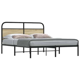 Berkfield Home Bed Frame Without Mattress 150x200 cm King Size Sonoma Oak Wood in Brown