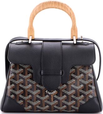 Goyard Saigon Top Handle Bag Coated Canvas with Leather Mini
