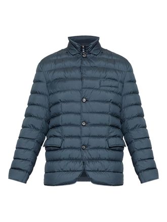 Add zip-fastening padded jacket - Blue