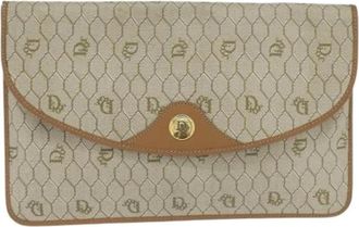 Dior Pre-owned Clutches, female, Beige, Size: ONE SIZE Pre-owned Canvas Clutch