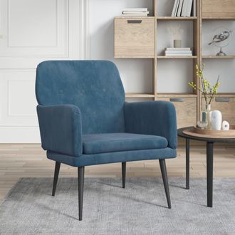vidaXL Sill&oacute;n De Terciopelo Azul 62x79x79 Cm Vidaxl