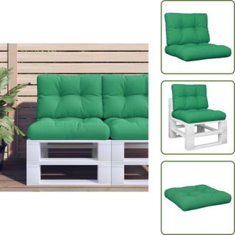 vidaXL Cuscino per divano - vidaXL Cuscini per Pallet 2 pz Verdi in Tessuto - Cuscino per seduta