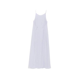 Emporio Armani Gepaneerde Cr&ecirc;pe Jurk Midi - Dames - Casual kleedjes - Blauw - XL - Leer - Kleedjes