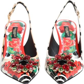 Dolce & Gabbana Multicolor Crystal Heels Slingback Womens Shoes (Pre-Owned)