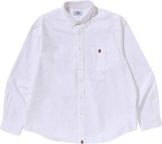 A Bathing Ape One Point Oxford LS Shirt White 1L80-131-002-WHT
