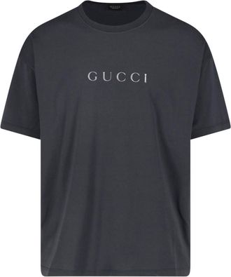 Gucci T-Shirt Logo In Cotone