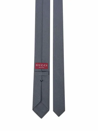 Gucci Crepe-Effect Slim Necktie - Gray