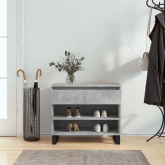 vidaXL Shoe Cabinet Concrete Grey 70x36x60 cm Engineered Wood Vidaxl