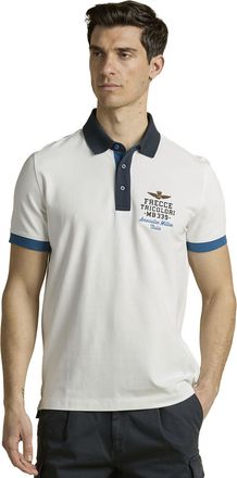 Aeronautica Poloshirt Aeronautica Militaire wit 3 knoops normale fit