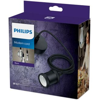Philips Illuminazione - Cavo sospeso con presa, E27, nero 929001977901 - Philips