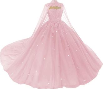 Generic Ball Gown Off The Shoulder Elegant Evening Dress, Tulle Strapless Beaded Ball Gown
