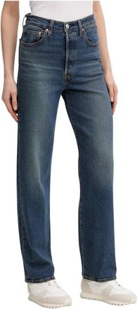 Levi's Ribcage Straight Ankle Jeans - Dames - Regular Fit Jeans - Blauw - W27 L29 - Katoen - Jeans