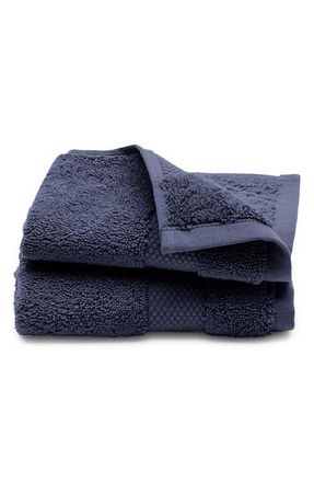 Boll & Branch Plush Set of 2 Washcloths in Coastal Navy at Nordstrom