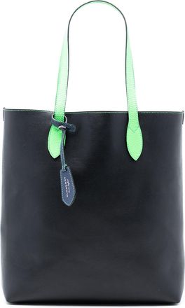 Burberry Pre-owned Womens Grained Leather And Haymarket Check Coated Canvas Reversible North South Tote - Black - One Size