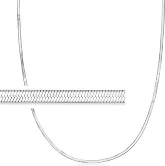 Ross-Simons Italian 2mm Sterling Silver Herringbone Chain Necklace