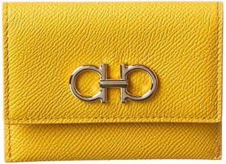 Ferragamo Ferragamo Gancini Leather Card Holder