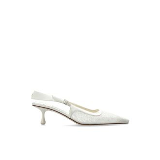 Jimmy Choo London Pumps, female, White, Size: 6 1/2 US Amel 50 Slingback Pump