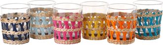 Pols Potten Design-Tumblerglas Reed Multicolor (6 Stück)