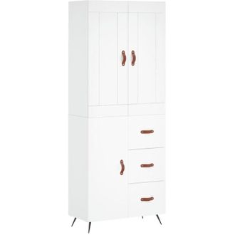 vidaXL Vidaxl - Aparador alto madera contrachapada blanco 69,5x34x180 cm