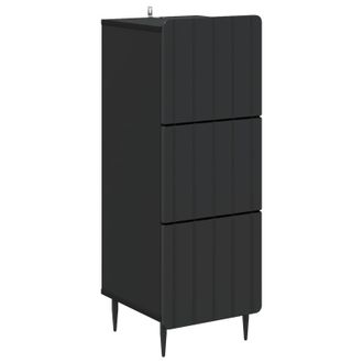 vidaXL Cajonera 33 X 34,5 X 92 Cm Madera De Ingenier&iacute;a Negro Vidaxl
