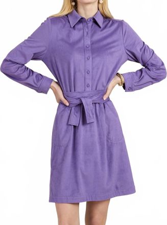 Tyler B&ouml;e Ziva Faux Suede Shirt Dress In Lt Violet