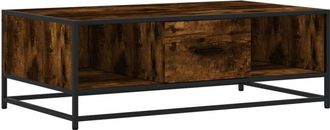 vidaXL Vidaxl - Coffee Table Smoked Oak 100x57x35 cm Engineered Wood and Metal