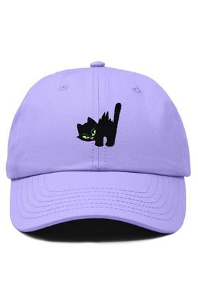 Dalix Blink Black Cat Dad Cap in Lavender at Nordstrom
