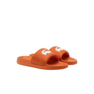 Lacoste Mens Serve Slide 1.0 Sandal, Orange and White Croc, 40