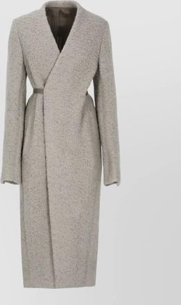 Rick Owens alpaca virgin wool long-sleeve fitted coat