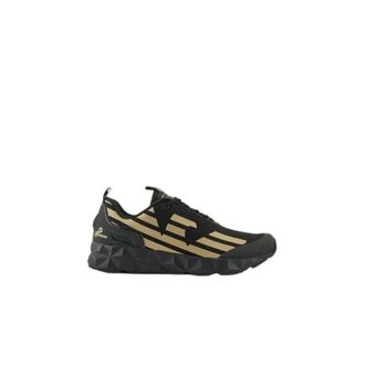 Emporio Armani Sneakers met Adelaar Logo - Heren - Sneakers - Zwart - 42 EU - Polyester - Schoenen