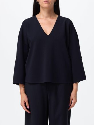 Max Mara Blusa cropped a maniche lunghe con scollo a V e spalle cadute