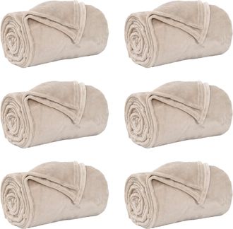 vidaXL Mantitas De Sof&aacute; 6 Uds. Beige 130 X 150 Cm 2.98 Kg Lana Vidaxl