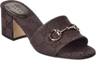 Gucci Horsebit Gg Canvas Sandal