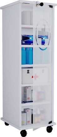 ebuy24 Ebuy24 - Gabinete M&eacute;dico Vcm Dimensiones Aprox. Al. 98 X An. 31 X P. 35 Cm Armario De Farmacia Bloqueable Rollable Gabinete Farmac&eacute;utico - Nilusa (bla